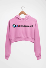 Load image into Gallery viewer, BMW Motersport Crop HOODIE FOR WOMEN-Light Baby Pink-Ektarfa.online
