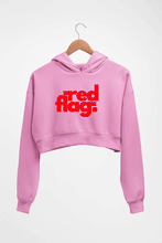 Load image into Gallery viewer, Red Flag Crop HOODIE FOR WOMEN-Light Baby Pink-Ektarfa.online
