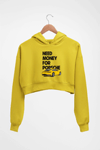 Load image into Gallery viewer, Porsche (Need Money) Crop HOODIE FOR WOMEN-Mustard Yellow-Ektarfa.online
