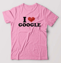 Load image into Gallery viewer, I LOVE GOOGLE T-Shirt for Men-Light Baby Pink-Ektarfa.online
