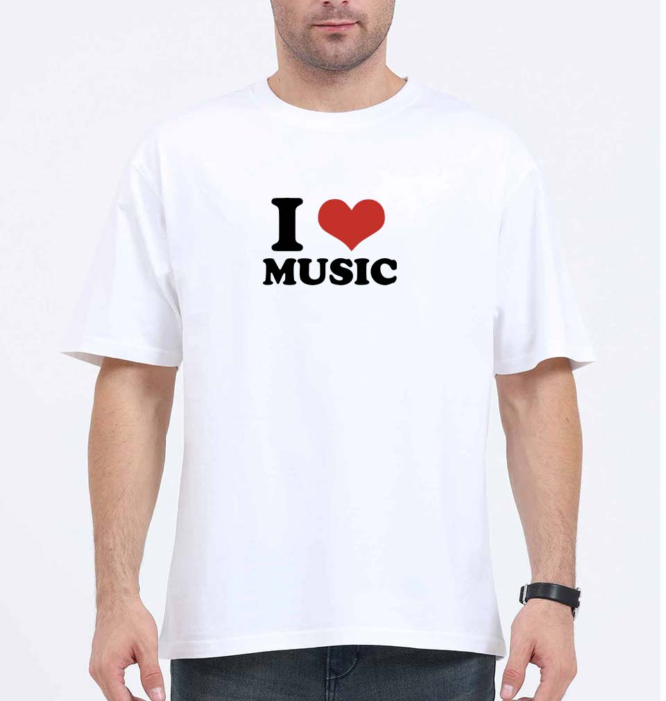 I LOVE MUSIC Oversized T-Shirt for Men
