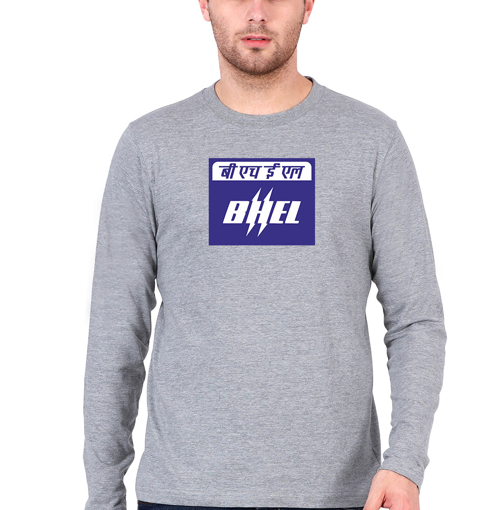 BHEL Full Sleeves T-Shirt for Men-Grey Melange-Ektarfa.online