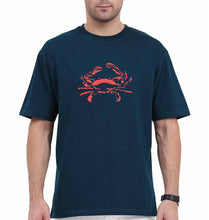 Load image into Gallery viewer, crab Oversized T-Shirt for Men-Petrol Blue-Ektarfa.online
