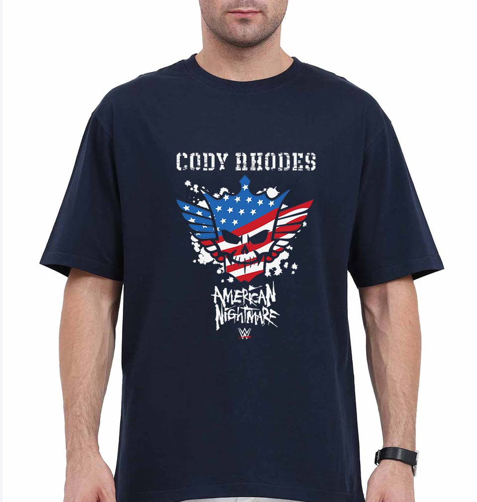 Cody Rhodes American Nightmare WWE Oversized T-Shirt for Men-Black-Ektarfa.online