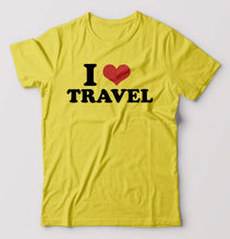 Load image into Gallery viewer, I LOVE TRAVEL T-Shirt for Men-Yellow-Ektarfa.online

