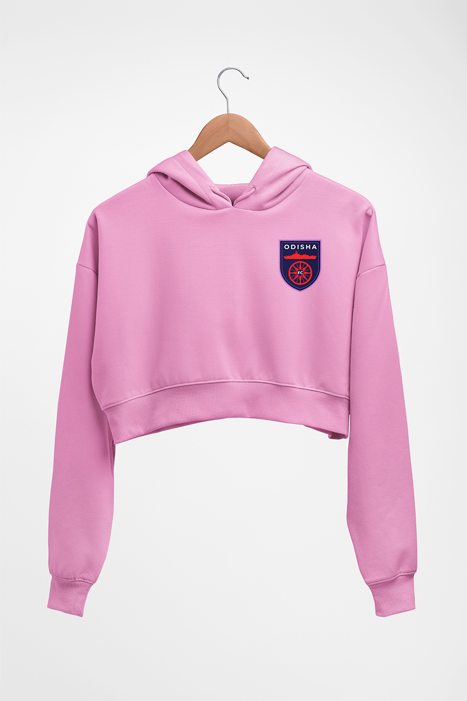 Odisha FC Crop HOODIE FOR WOMEN-Light Baby Pink-Ektarfa.online
