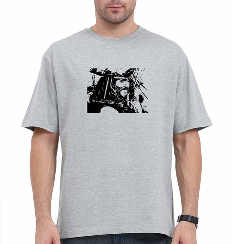 jack sparrow Oversized T-Shirt for Men-Grey-Ektarfa.online