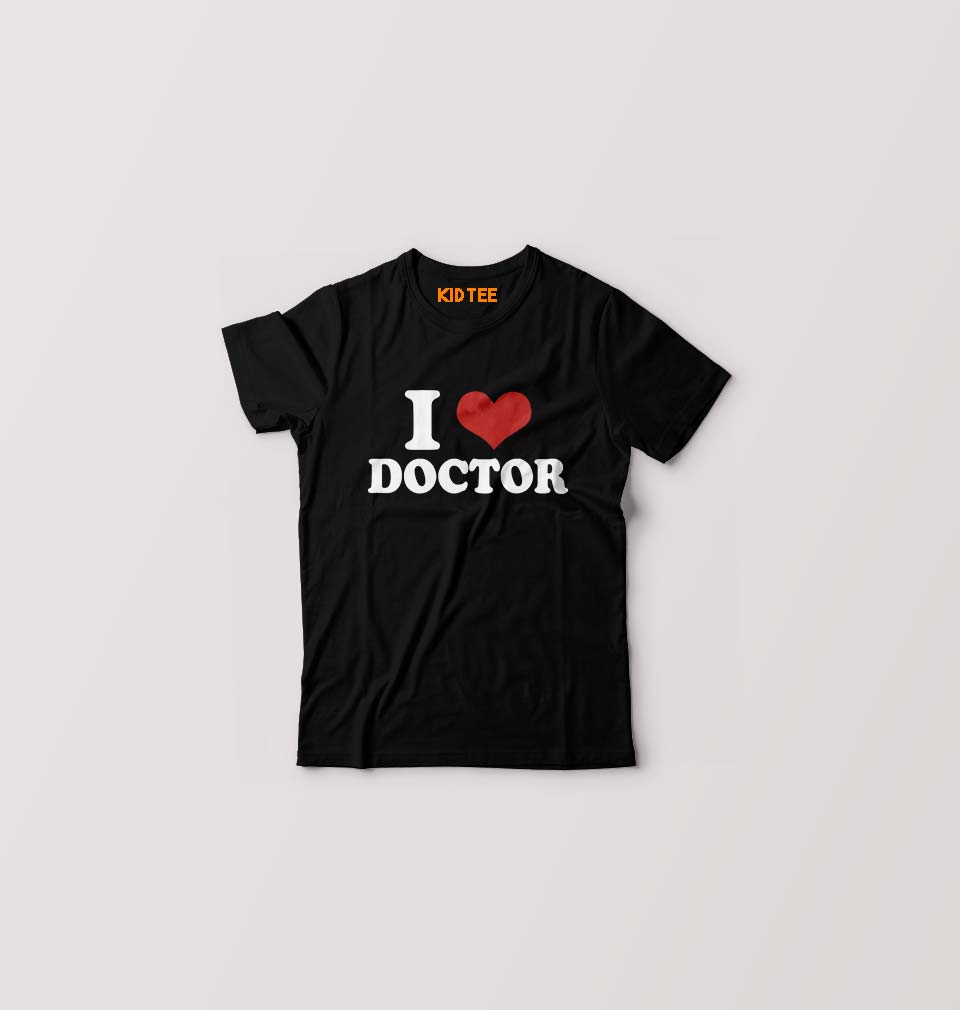 I LOVE DOCTOR T-Shirt for Boy/Girl-Black-Ektarfa.online