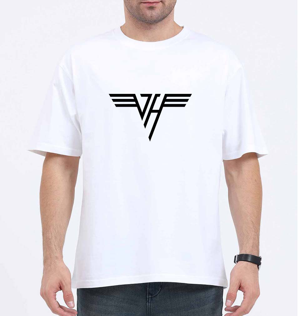 van halen Oversized T-Shirt for Men-White-Ektarfa.online