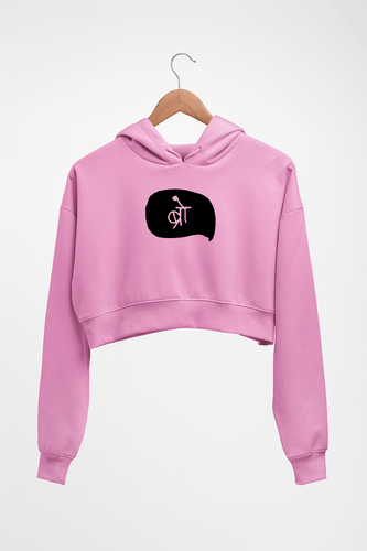 Bro (Hindi) Crop HOODIE FOR WOMEN-Light Baby Pink-Ektarfa.online