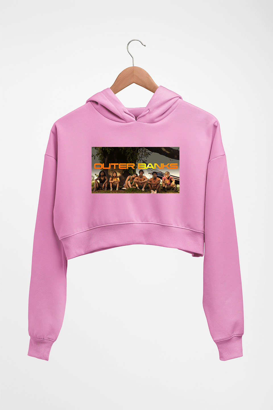 outer banks Crop HOODIE FOR WOMEN-Light Baby Pink-Ektarfa.online