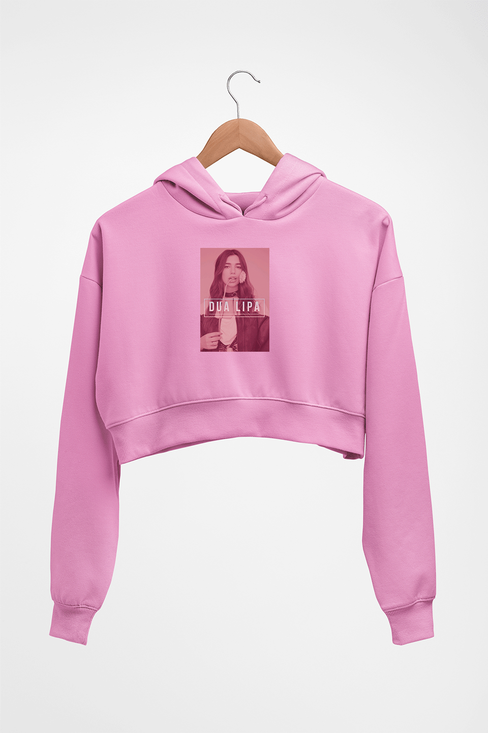 dua lipa Crop HOODIE FOR WOMEN-Light Baby Pink-Ektarfa.online