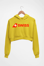 Load image into Gallery viewer, swiss Crop HOODIE FOR WOMEN-Mustard Yellow-Ektarfa.online
