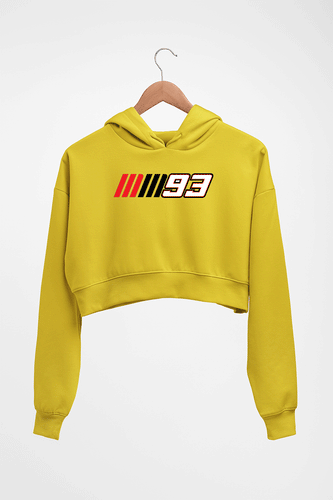 marc marquez Crop HOODIE FOR WOMEN-Mustard Yellow-Ektarfa.online
