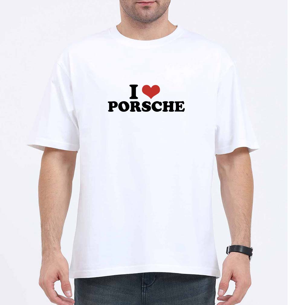 I LOVE PORSCHE Oversized T-Shirt for Men