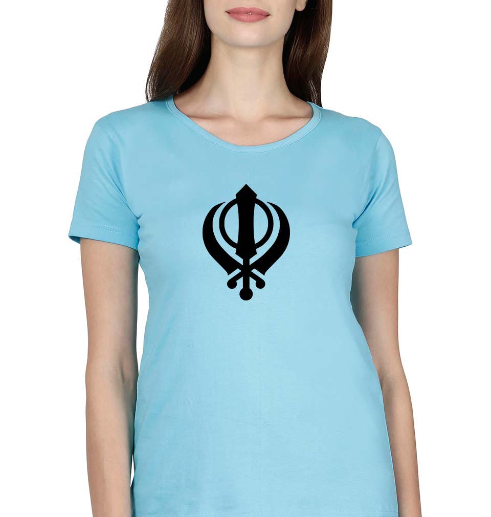 sikh T-Shirt for Women-SkyBlue-Ektarfa.online