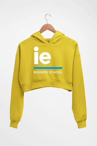IE University Crop HOODIE FOR WOMEN-Mustard Yellow-Ektarfa.online