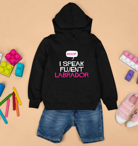 i speak fluent labrador Kids Hoodie for Boy/Girl-Black-Ektarfa.online