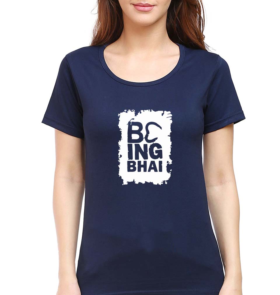 Being Bhai T-Shirt for Women-Navy Blue-Ektarfa.online
