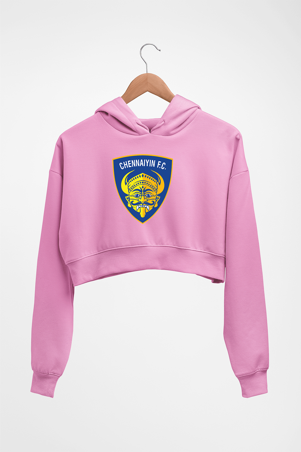 chennaiyin FC Crop HOODIE FOR WOMEN-Light Baby Pink-Ektarfa.online
