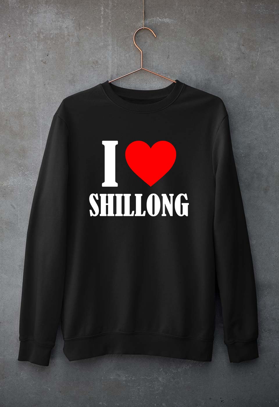 i love shillong Unisex Sweatshirt for Men/Women-Black-Ektarfa.online