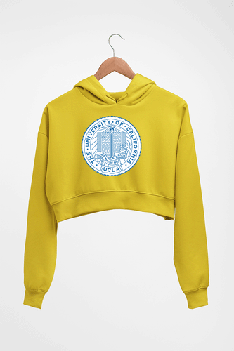 ucla Crop HOODIE FOR WOMEN-Mustard Yellow-Ektarfa.online