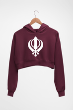 Load image into Gallery viewer, sikh Crop HOODIE FOR WOMEN-Maroon-Ektarfa.online
