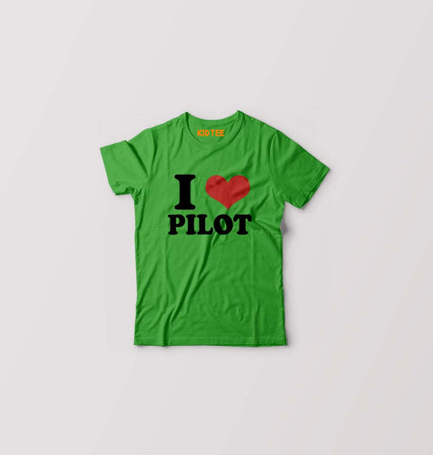 I LOVE PILOT T-Shirt for Boy/Girl-Flag Green-Ektarfa.online