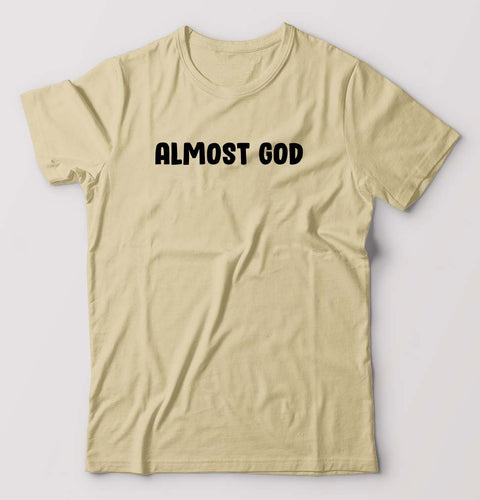 almost god T-Shirt for Men-Beige-Ektarfa.online