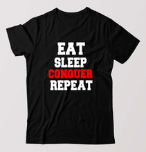 Load image into Gallery viewer, eat sleep conquer repeat T-Shirt for Men-Black-Ektarfa.online
