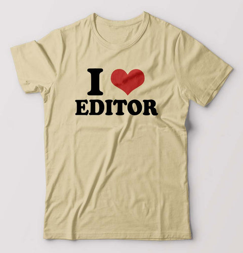 I LOVE EDITOR T-Shirt for Men-Beige-Ektarfa.online