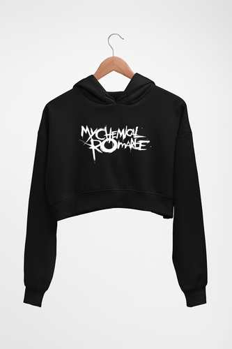 My Chemical Romance Crop HOODIE FOR WOMEN-Black-Ektarfa.online