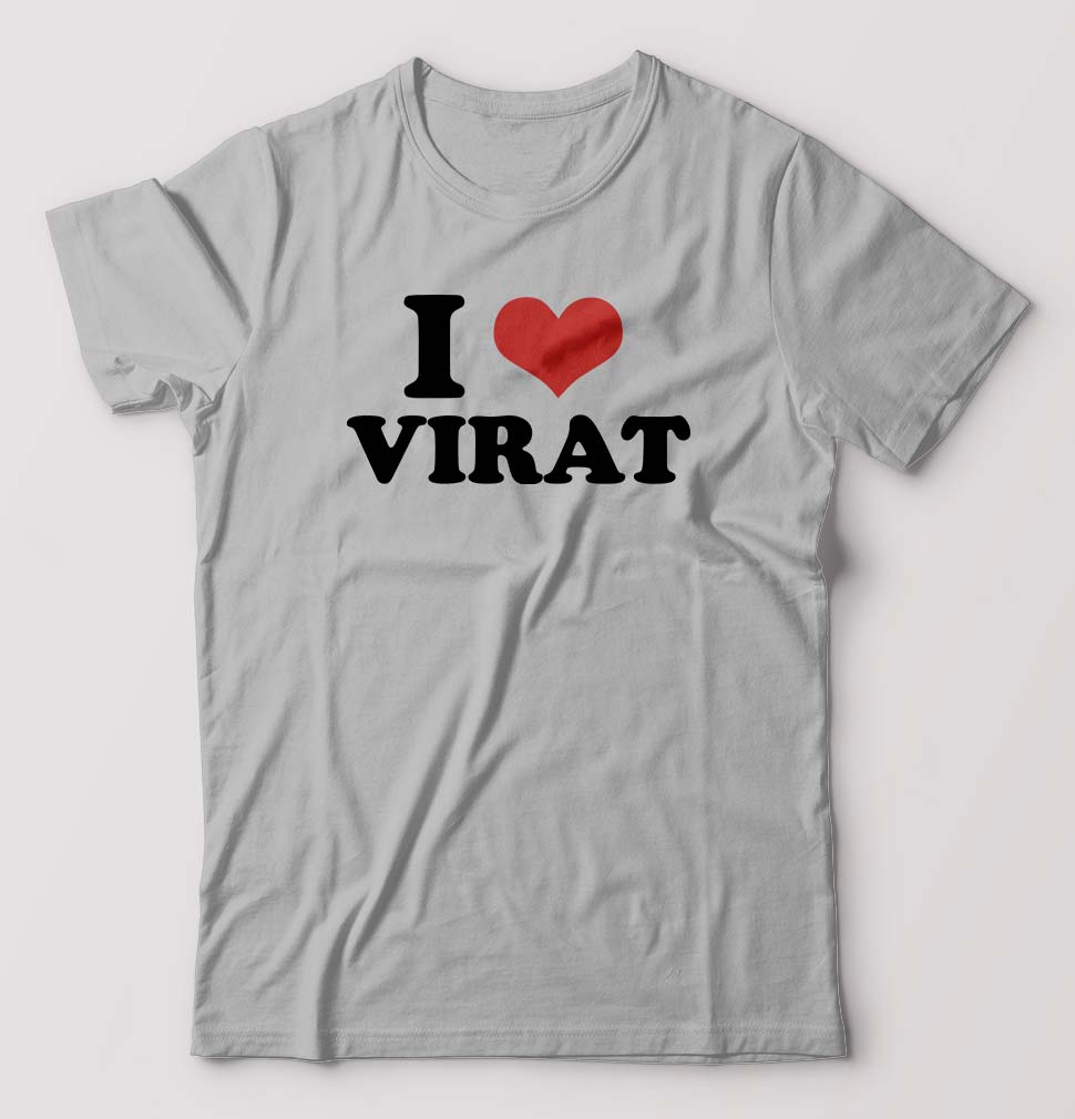 I LOVE VIRAT T-Shirt for Men-Grey Melange-Ektarfa.online