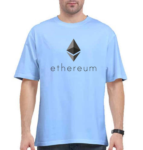 Ethereum Oversized T-Shirt for Men-Baby Blue-Ektarfa.online