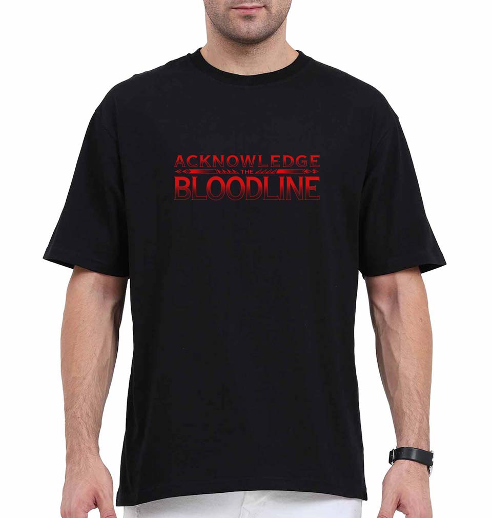 acknowledge the bloodline Oversized T-Shirt for Men-Black-Ektarfa.online