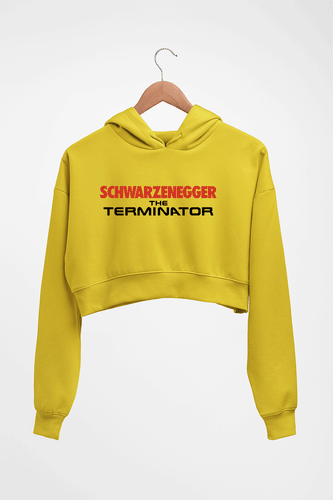 terminator Crop HOODIE FOR WOMEN-Mustard Yellow-Ektarfa.online