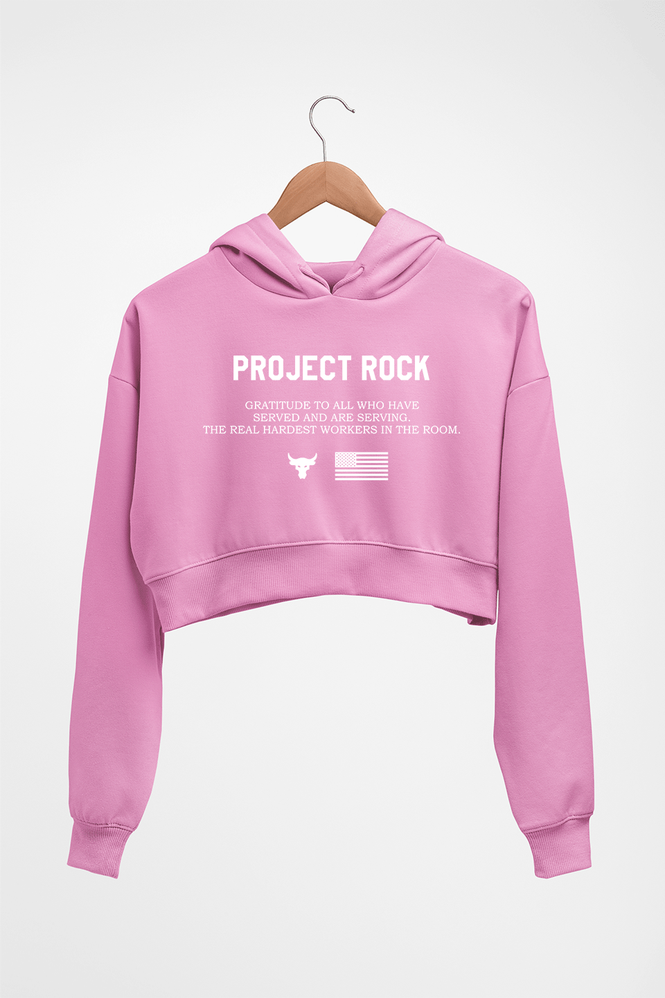 project rock Crop HOODIE FOR WOMEN-Light Baby Pink-Ektarfa.online