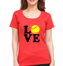 Load image into Gallery viewer, Love Tennis T-Shirt for Women-Red-Ektarfa.online
