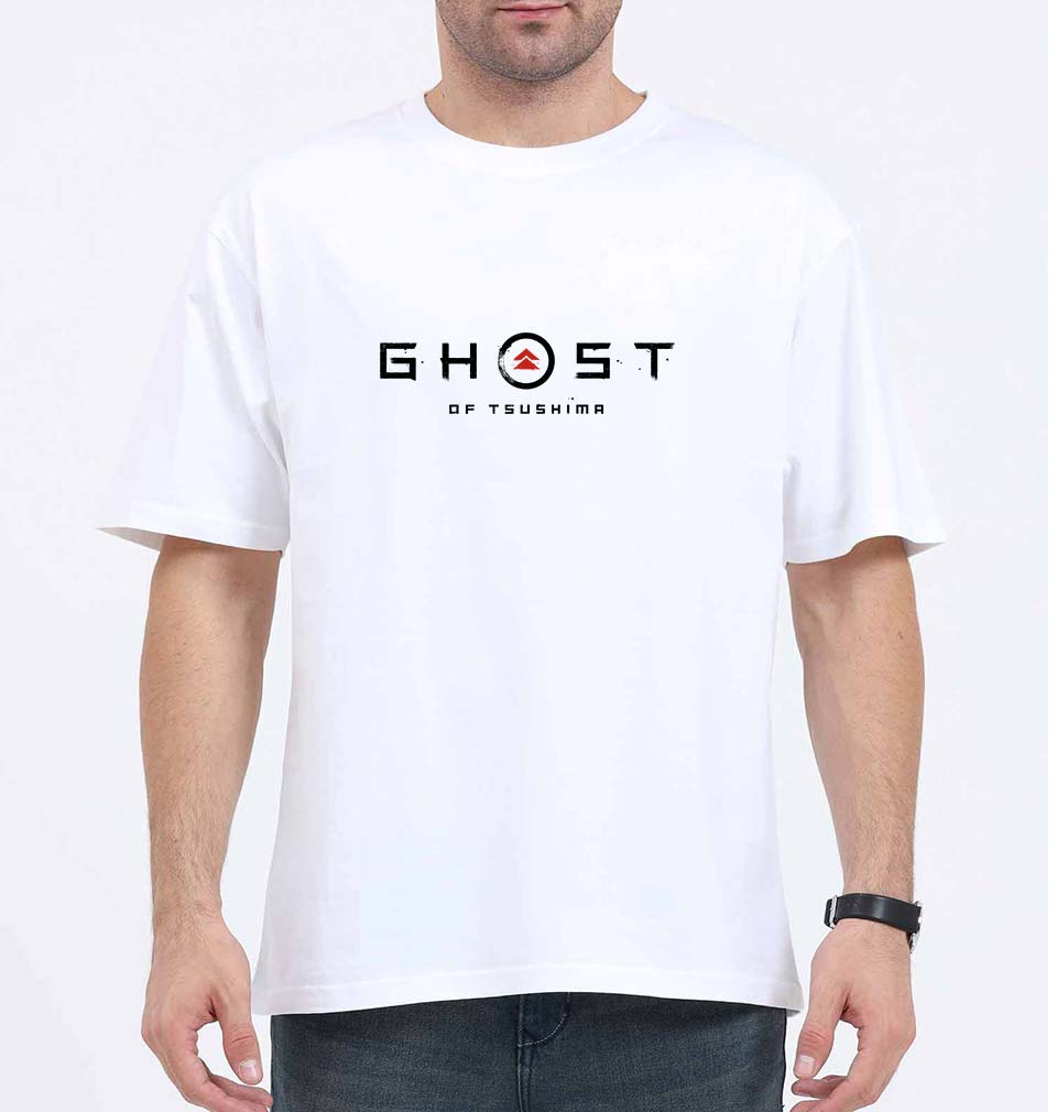 Ghost of Tsushima Oversized T-Shirt for Men-White-Ektarfa.online