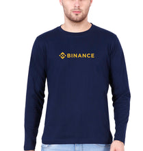Load image into Gallery viewer, binance Full Sleeves T-Shirt for Men-Navy Blue-Ektarfa.online
