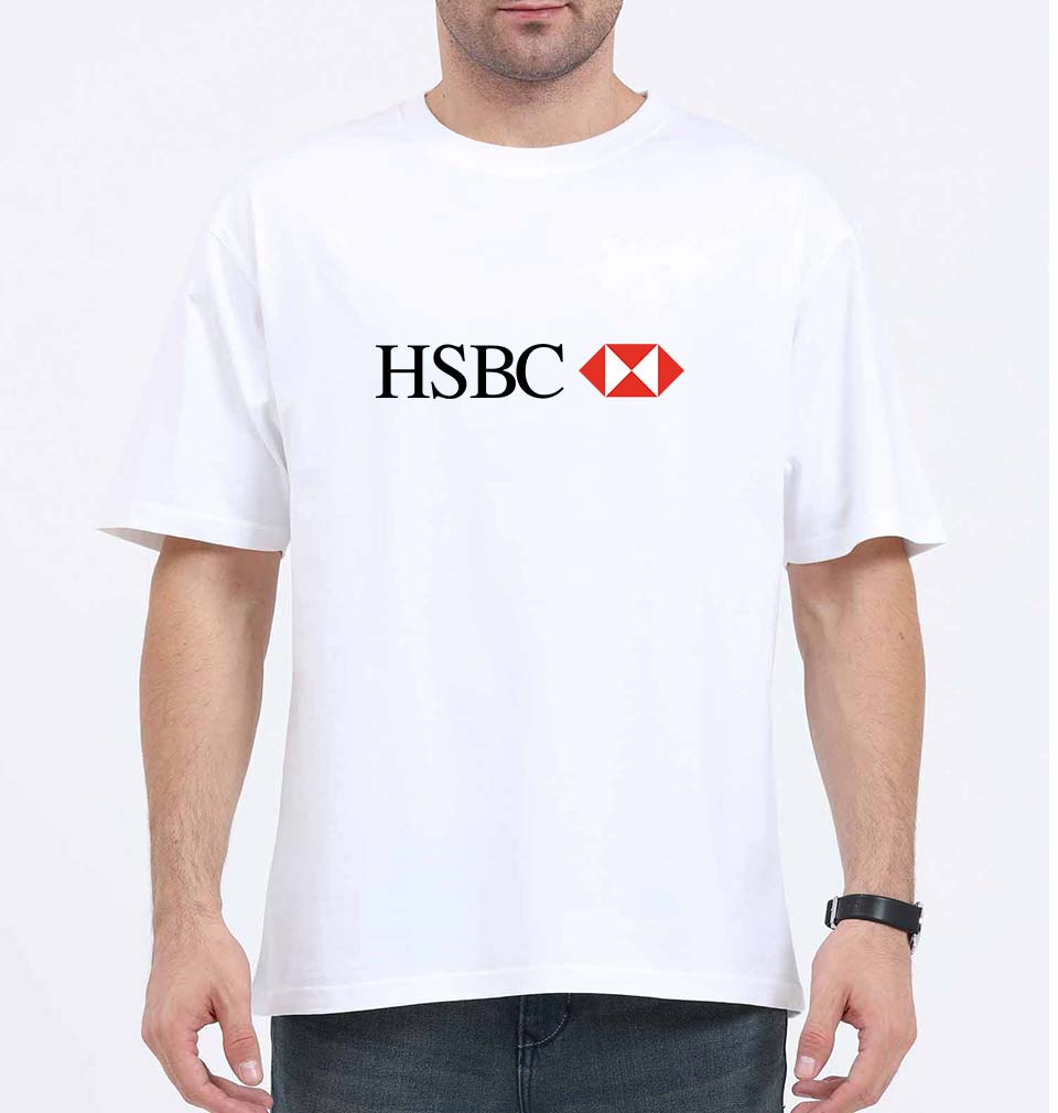 hsbc Oversized T-Shirt for Men-White-Ektarfa.online