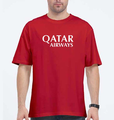 Qatar Airways Oversized T-Shirt for Men-Red-Ektarfa.online