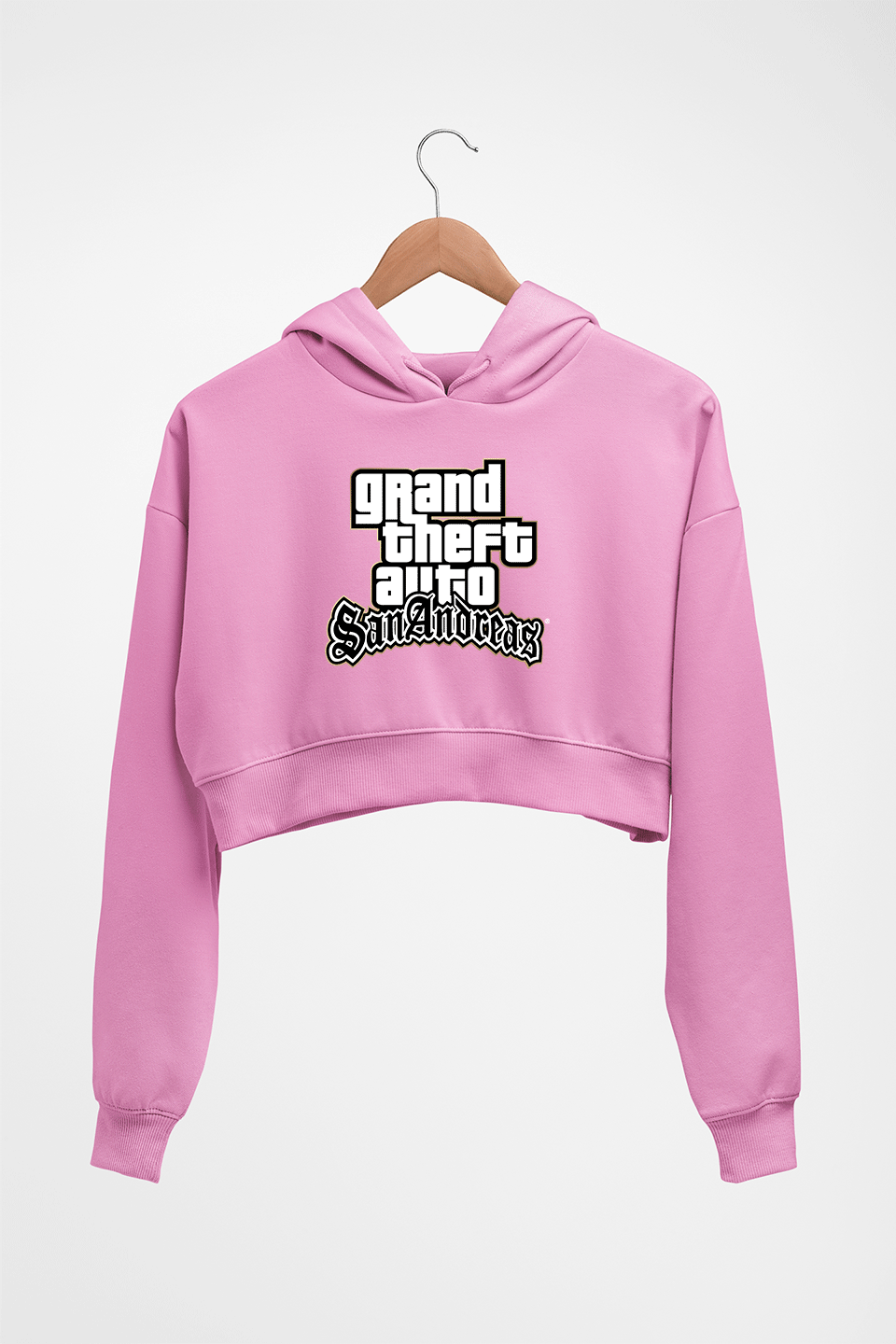 GTA San Crop HOODIE FOR WOMEN-Light Baby Pink-Ektarfa.online