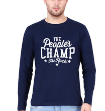 Load image into Gallery viewer, The Rock - The People&#39;s Champ Full Sleeves T-Shirt for Men-Navy Blue-Ektarfa.online
