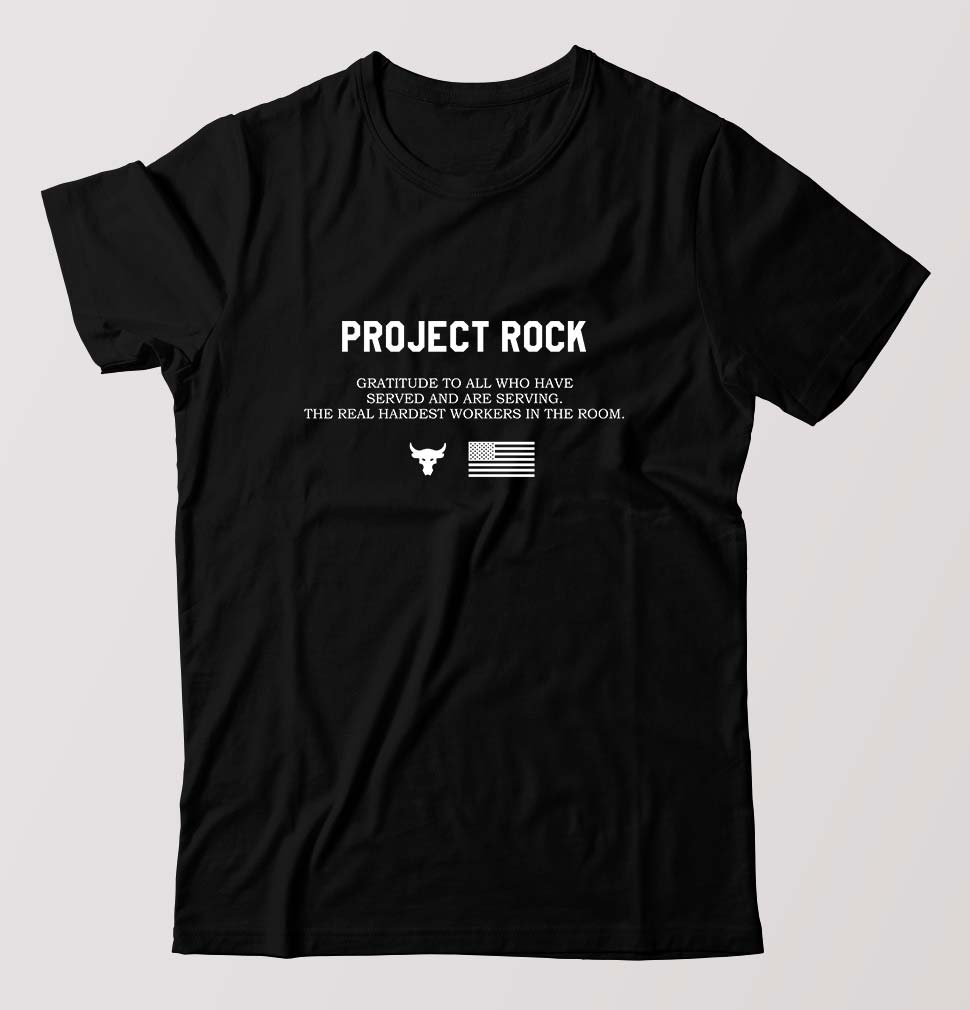 project rock T-Shirt for Men-Black-Ektarfa.online
