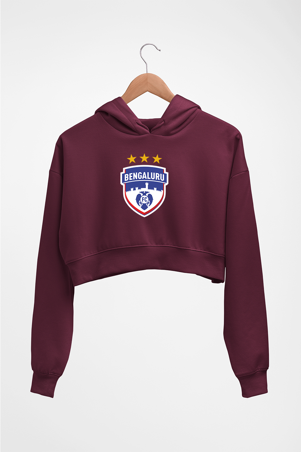 Bengaluru FC Crop HOODIE FOR WOMEN-Maroon-Ektarfa.online