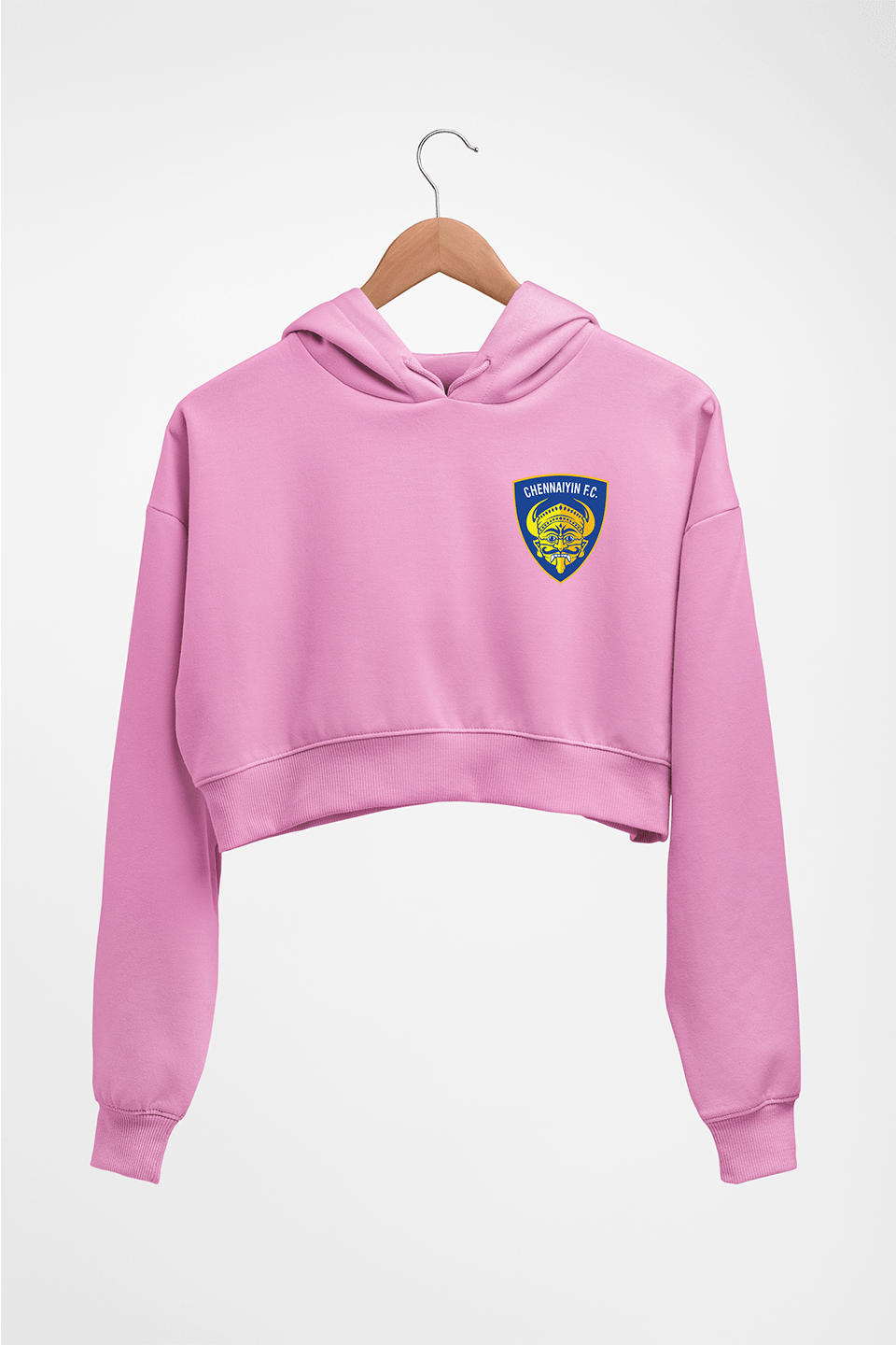 chennaiyin FC Crop HOODIE FOR WOMEN-Light Baby Pink-Ektarfa.online