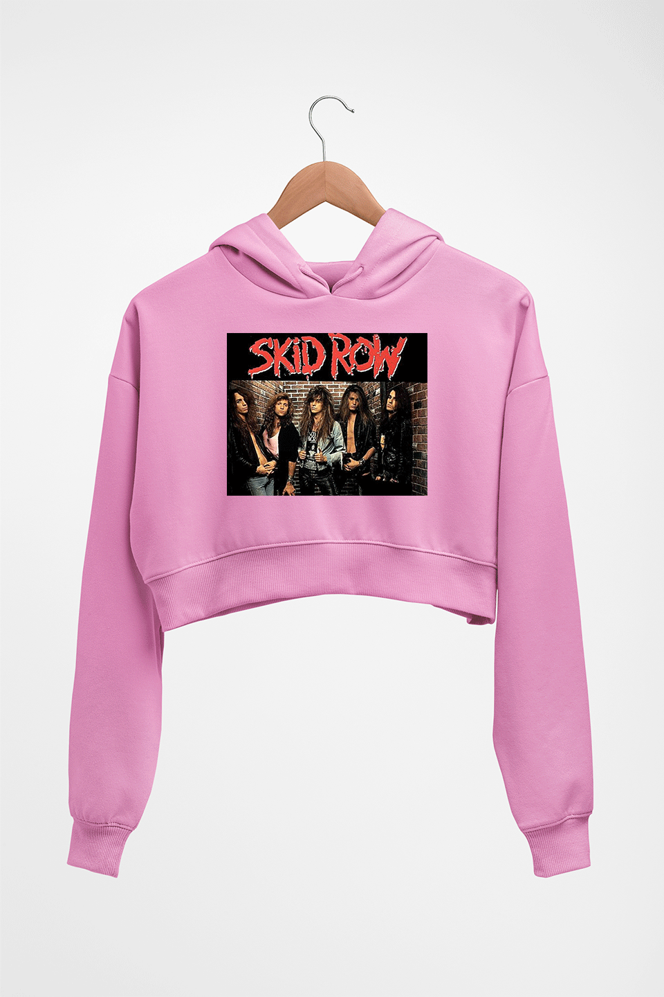 SKID ROW Crop HOODIE FOR WOMEN-Light Baby Pink-Ektarfa.online