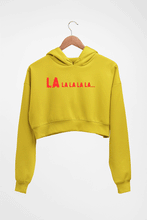 Load image into Gallery viewer, La La La La Crop HOODIE FOR WOMEN-Mustard Yellow-Ektarfa.online
