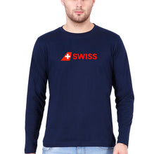 Load image into Gallery viewer, swiss Full Sleeves T-Shirt for Men-Navy Blue-Ektarfa.online
